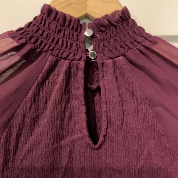 Cable & Gauge Women’s Elegant Blouse Sz Small Sheer Sleeves Ruffled Cuffs - Picture 4 of 7
